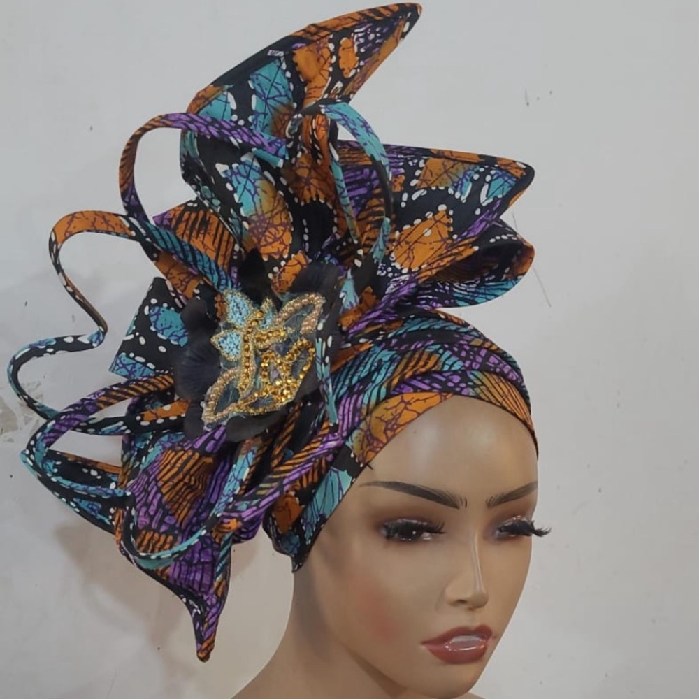 Elegant Multicolor Ankara Head-wrap